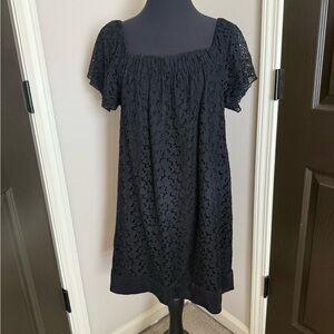 Elegant Black Lace Midi silk Dress